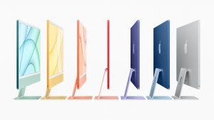 Vakar pristatytos „Apple“ naujienos: naujų spalvų „iMac“ kompiuteris, daiktų sekiklis ir nematytas „iPhone“